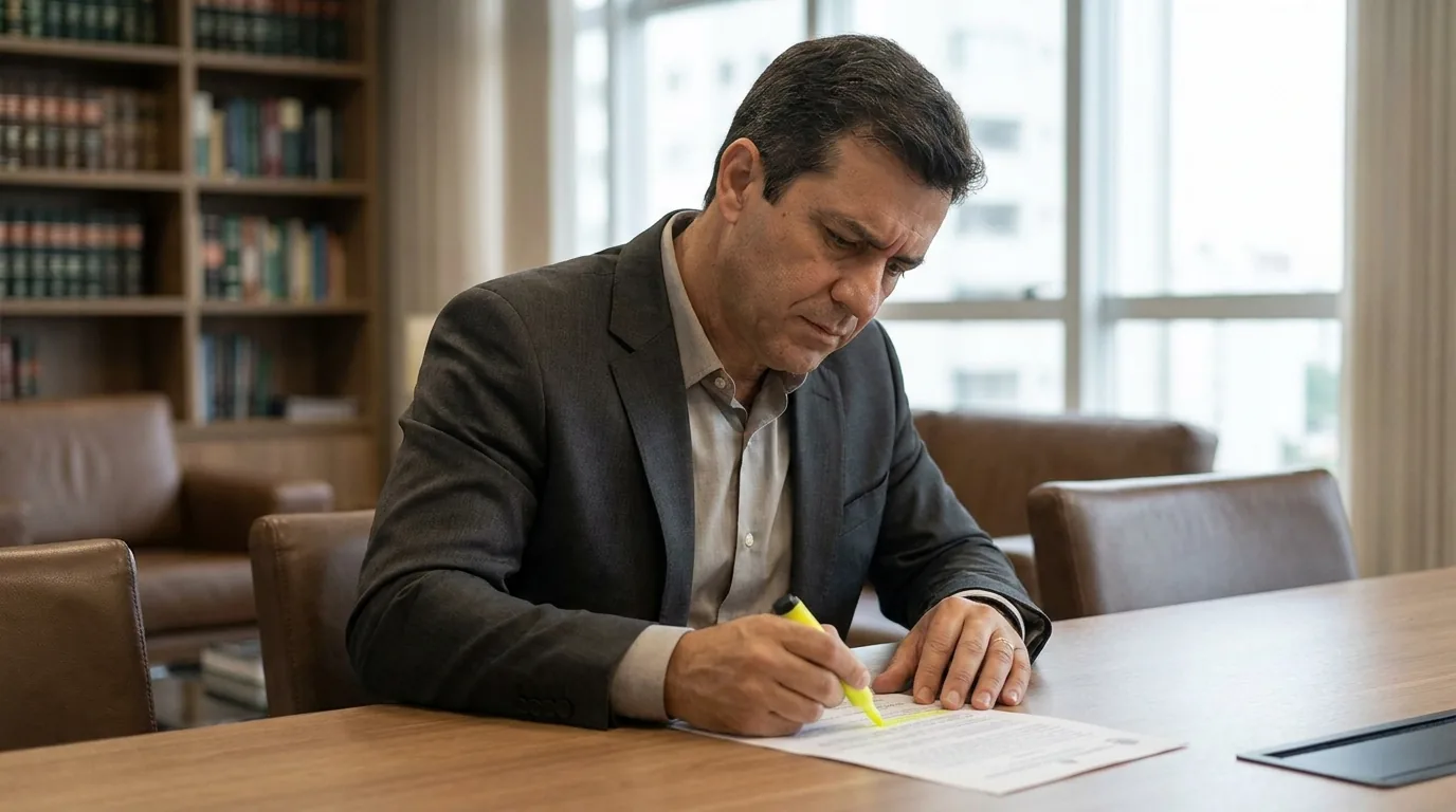 Advogado para concurso público analisando o edital e a classificação do cliente