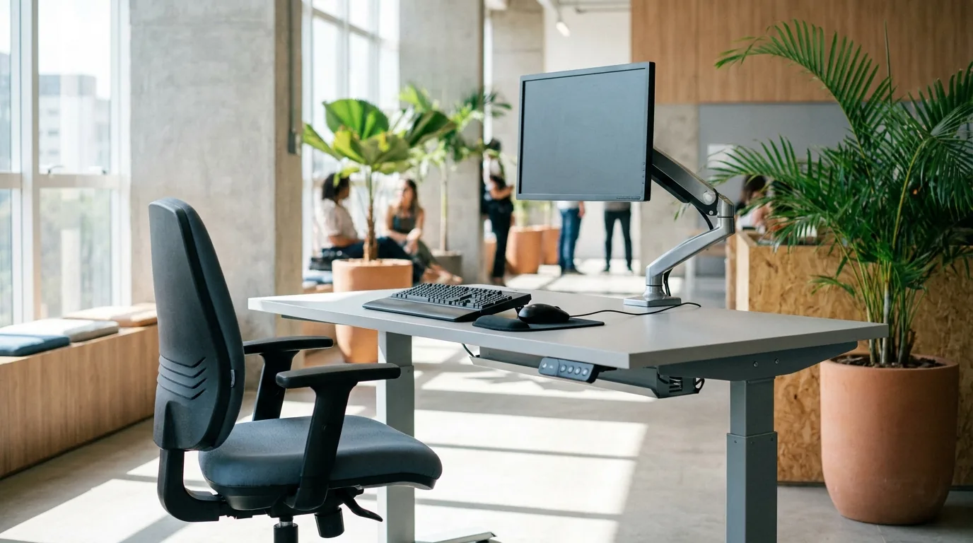 Ambiente de trabalho público adaptado com acessibilidade para servidor com deficiência